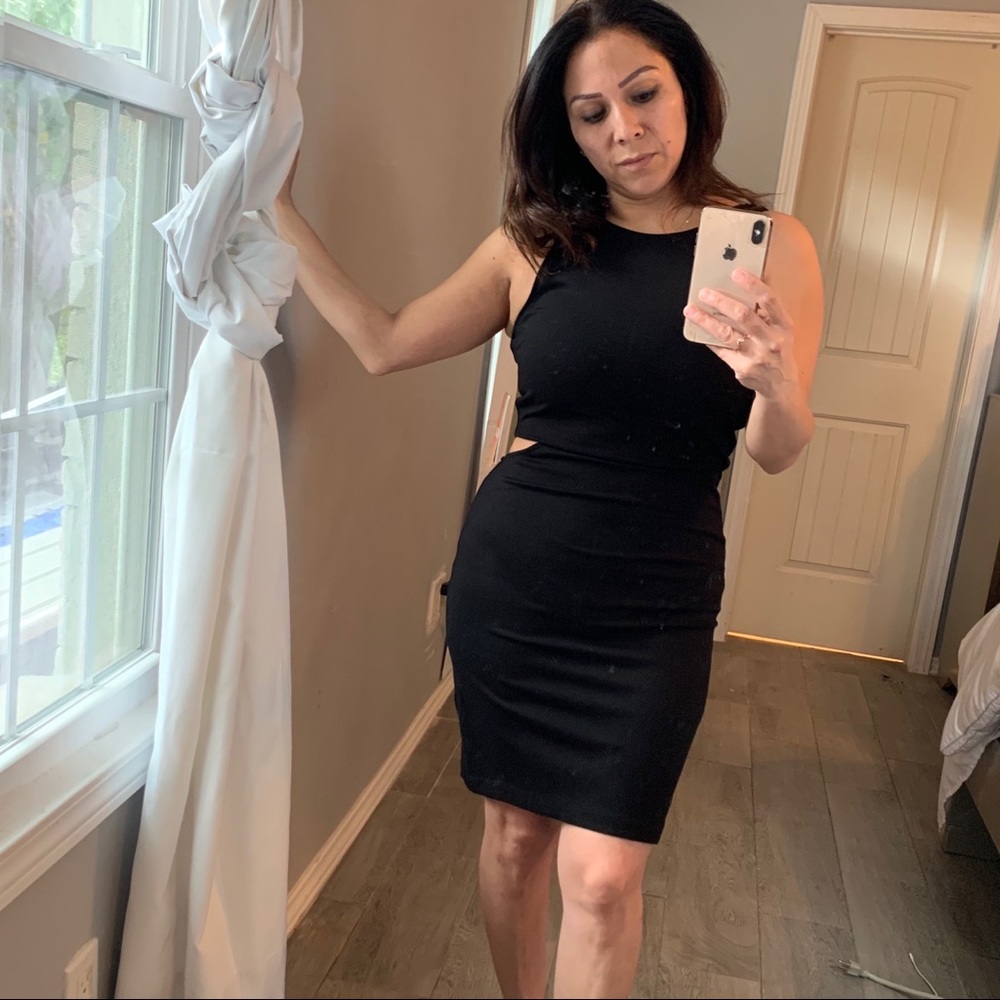 GB cut out on waiste black dress